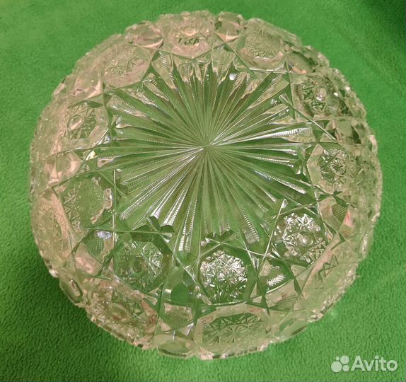 Богемский хрусталь, большая ваза для фруктов, 1970