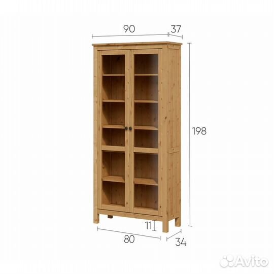 Стеклянный шкаф витрина IKEA Hemnes Кымор оригинал