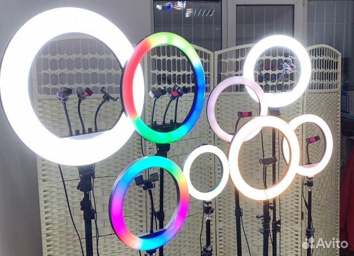 Кольцевая лампа 26см RGB (Цветная)