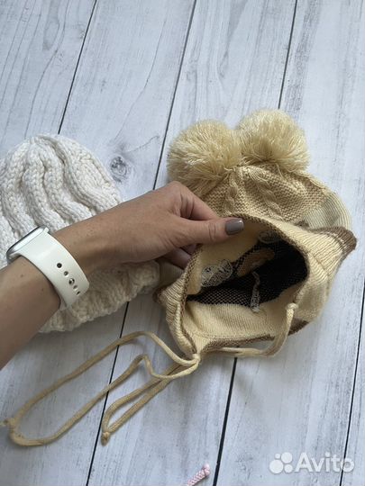 Шапка на завязках детская демисезонная