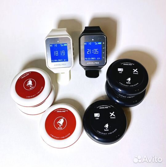 Кнопка вызова персонала и часы пейджер официанта