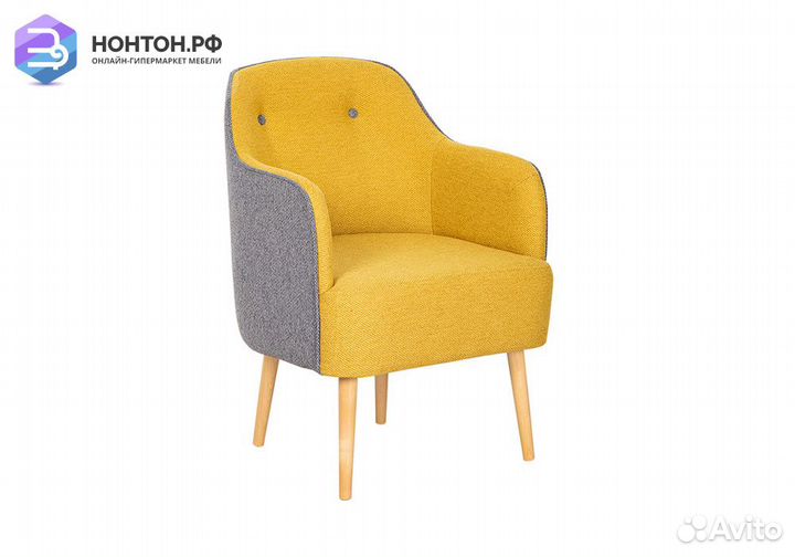 Кресло Алекса желтое / серое