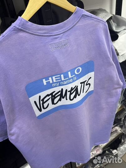 Футболка vetements hello оверсайз NEW 2024