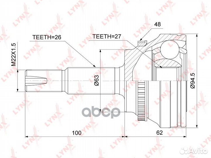 Шрус наружный CO-7585A lynxauto