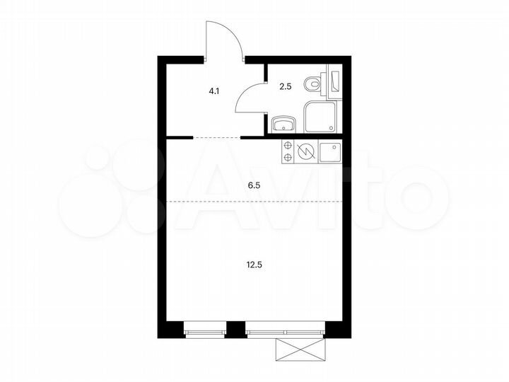 Квартира-студия, 25,6 м², 13/33 эт.