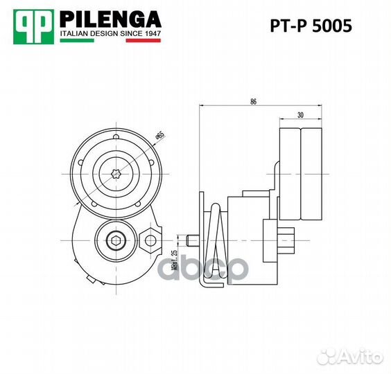 Натяжитель ремня приводного в сборе pt-p5005 PI