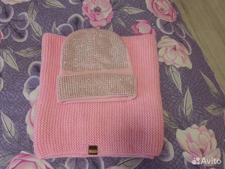 Шапка+снуд на девочку