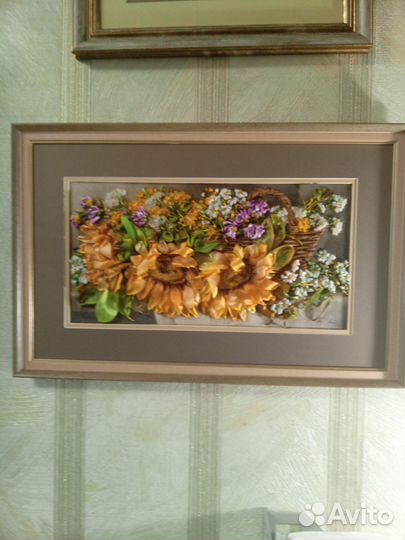 Картины- вышивка лентами (ручная работа)