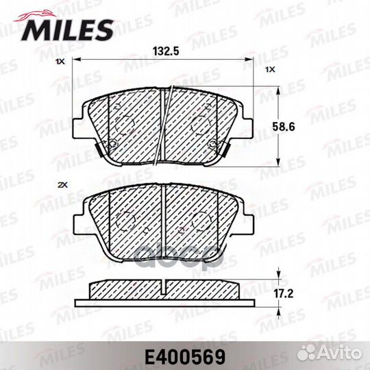 Колодки тормозные KIA optima 11- пер. e400569 M