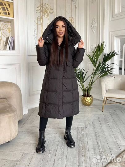Пуховик зимний куртка удлиненная 3 цвета премиум