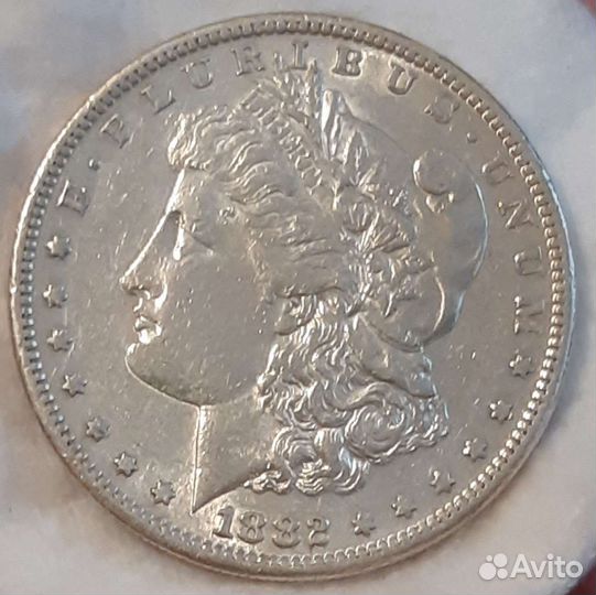 Морган 1882г серебро штемпельный блеск
