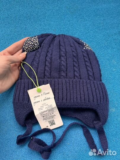 Шапка для девочки с ушками 48