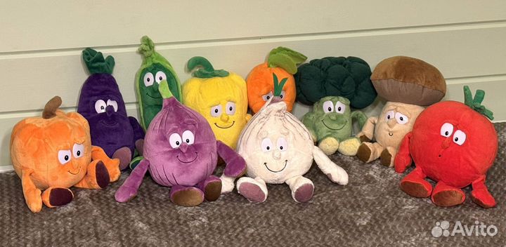 Мягкая игрушка Билла 18шт Фрукты и овощи