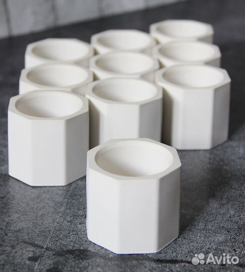 Гипсовые стаканы для свечей. 10 шт