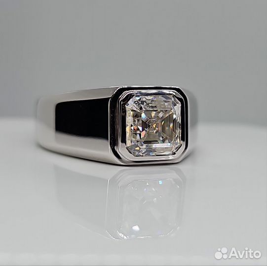 Кольцо мужское с бриллиантом (муассанитом) 3ct