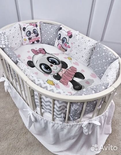 Бортики в детскую кроватку с одеялком