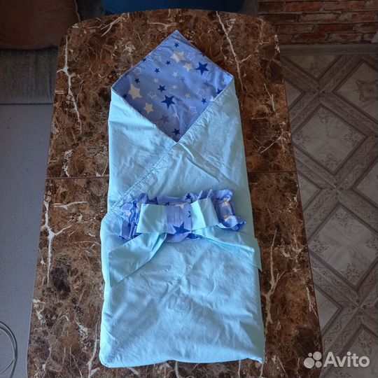 Конверт на выписку летний для мальчика двусторонни