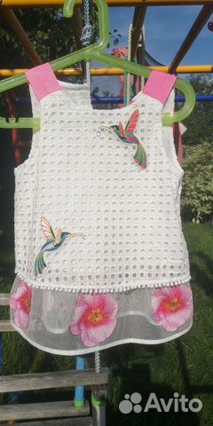 Блузка топ с брючками с вышивкой и камушками