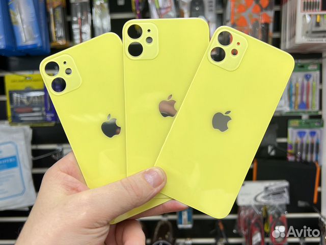 Стекло корпуса заднее iPhone 11 желтый (Yellow)