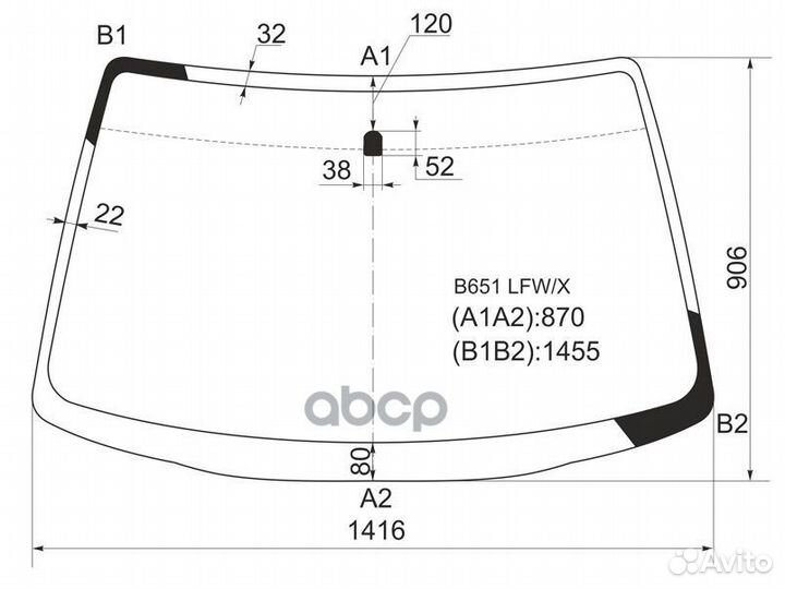 Стекло лобовое mazda familia 3/4D 94-98 B651 LF