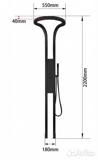 Эксклюзивная душевая система водопад 5 в 1