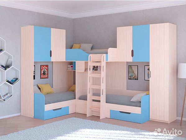 Кровать со шкафом/П и антресолями Сонома/Дуб Молоч