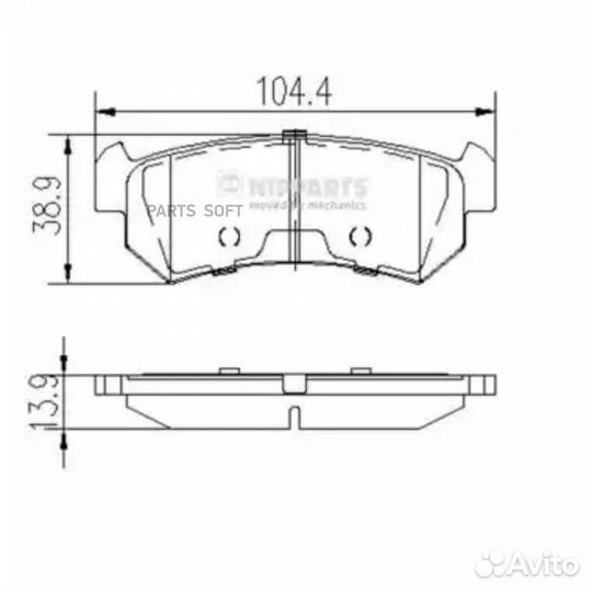 Nipparts J3610903 Колодки торм.задн