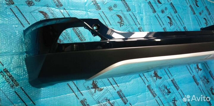 Задний бампер Рав 4 4 под установку синий металлик