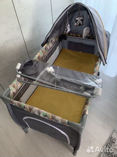 Манеж кровать lionelo sven plus yellow scandi