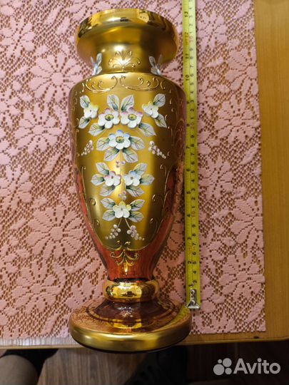 Ваза, Богемия, золочение, Чехословакия, 1970-е