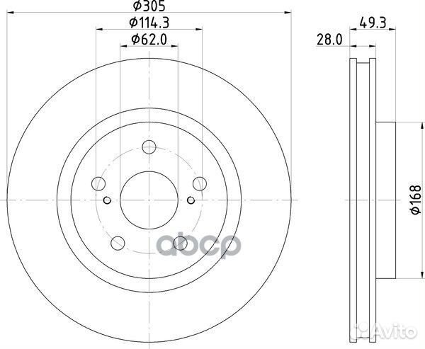 Диск тормозной перед ND1128K nisshinbo