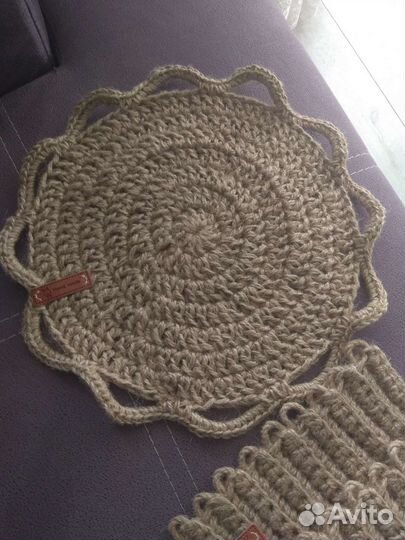 Салфетки, подставка из джута