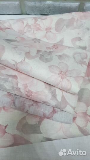 Ткань льняная.260см.Белорусский лен.Яблоневый цвет