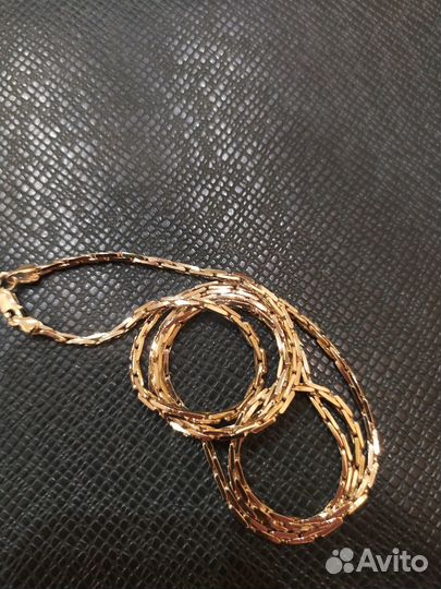 Цепь,Бронницкая, и браслет золото 585 кирпичик