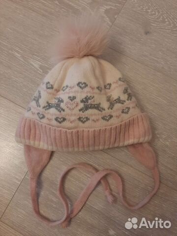 Шапка для девочки зимняя с утеплителем на 3-4 года