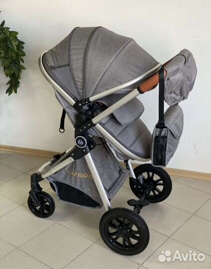 Новая коляска 3в1 Luxmom V9 (серый)