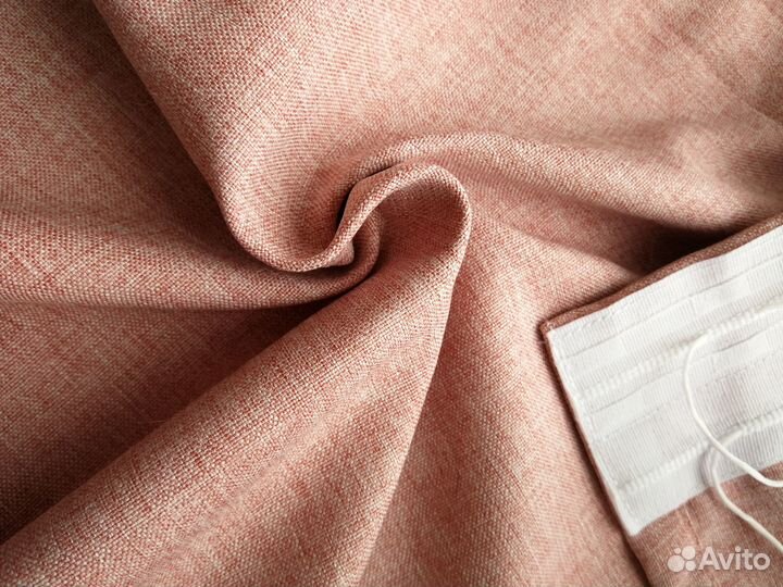 Шторы лён фламинго, серые лён блэкаут