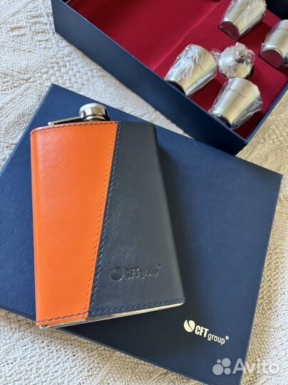 Фляга и рюмки стальные подарочный набор для мужчин