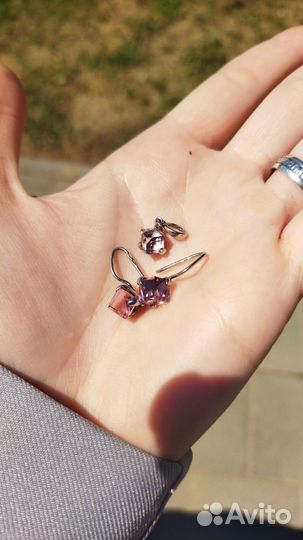 Серьги и кулон бижутерия