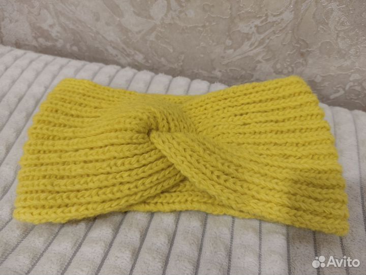 Повязка на голову вязаная на весну