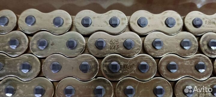 Цепь приводная мото DID 525 VX3 X-ring Gold 120 зв