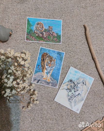 Авторские открытки А6 акварель пейзажи