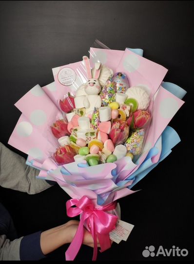 Букеты из зефира. Съедобный букет