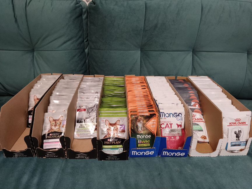 Влажный корм для кошек monge, proplan, royal canin