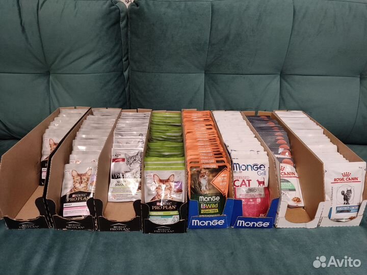 Влажный корм для кошек monge, proplan, royal canin