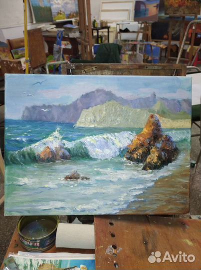 Картина маслом холст Тихая бухта