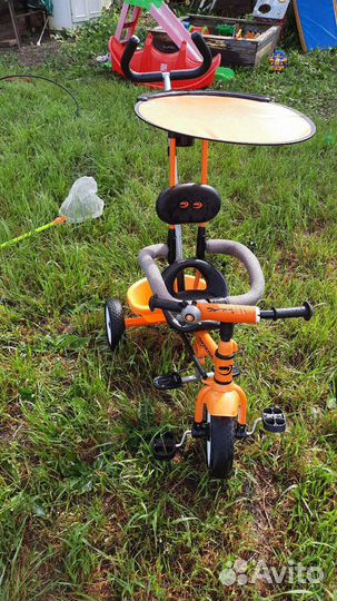 Трехколесный детский велосипед коляска