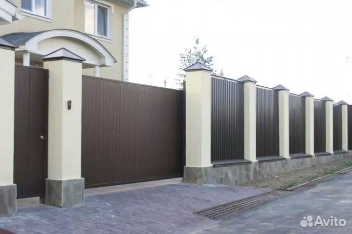 Забор металлический,ворота, калитки под ключ