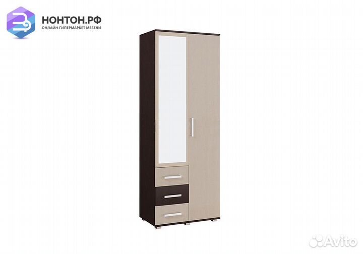 Шкаф Белла 2-х створчатый дуб беленый / венге