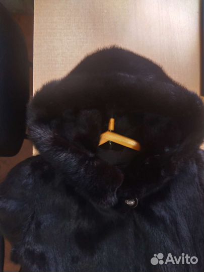 Шуба норковая с капюшоном